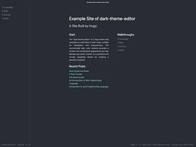 Dark Theme Editor screenshot