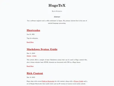 HugoTeX screenshot